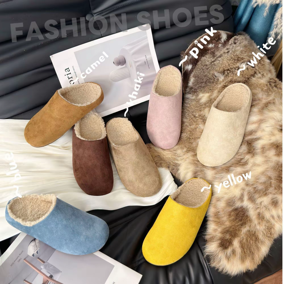 【全额补运费】休闲风浅口加绒半拖勃肯日常包头拖通用韩版纯色