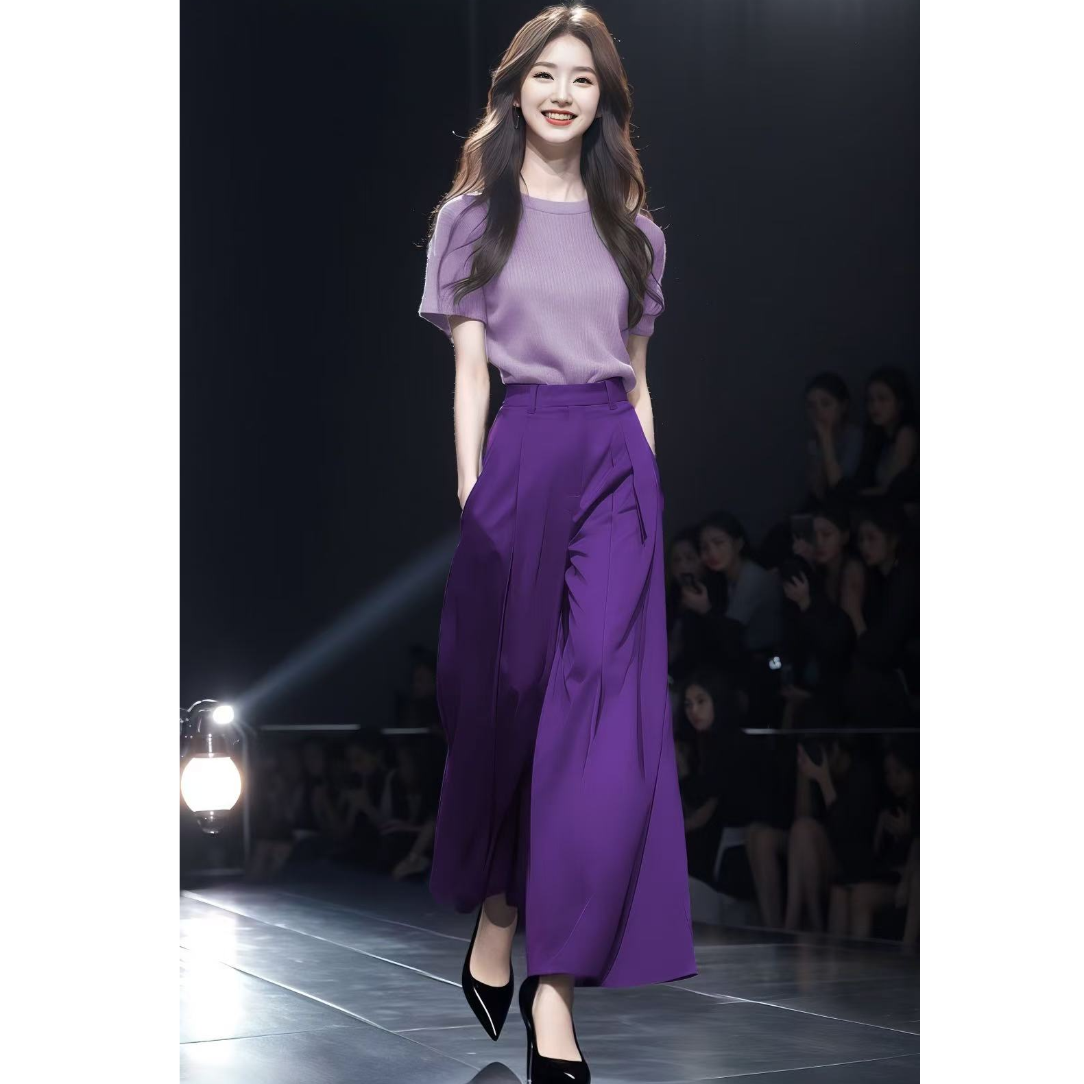 2025时尚套装气质显瘦通勤风轻熟长裤高腰休闲风上衣法式