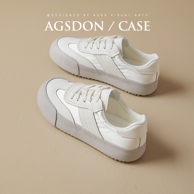 Y奥古狮登德训鞋女2025春季新款百搭小白鞋芭蕾厚底休闲运动板鞋Y