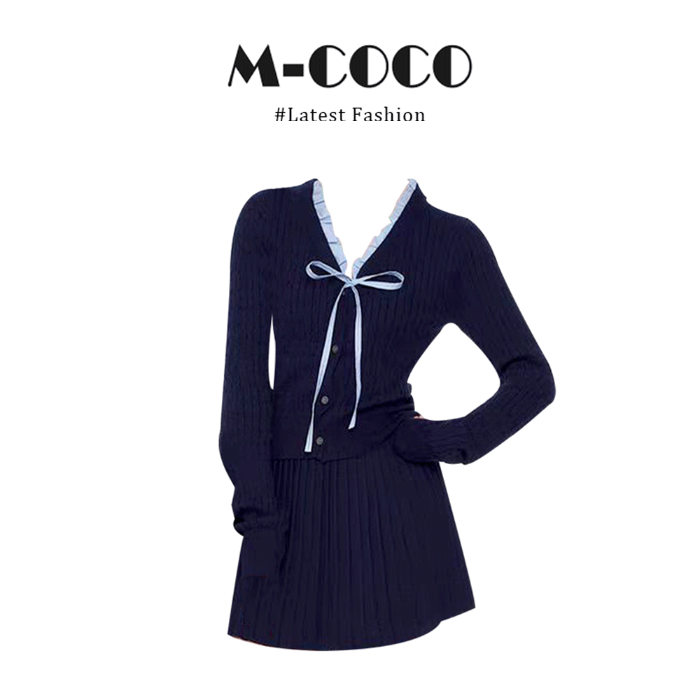 MARIE.COCO休闲针织衫短裙套装女秋冬季新款修身显瘦高级感两件套