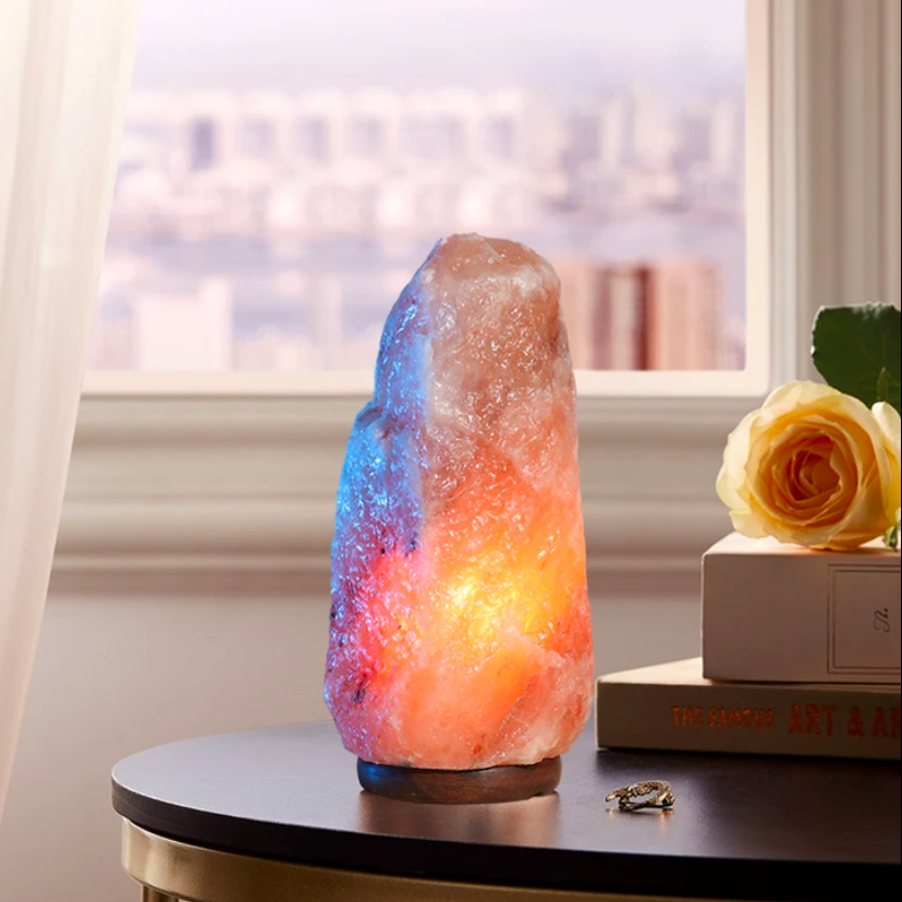 精选水晶玫瑰粉喜马拉雅个性盐灯卧室床头客厅小夜灯创意房间