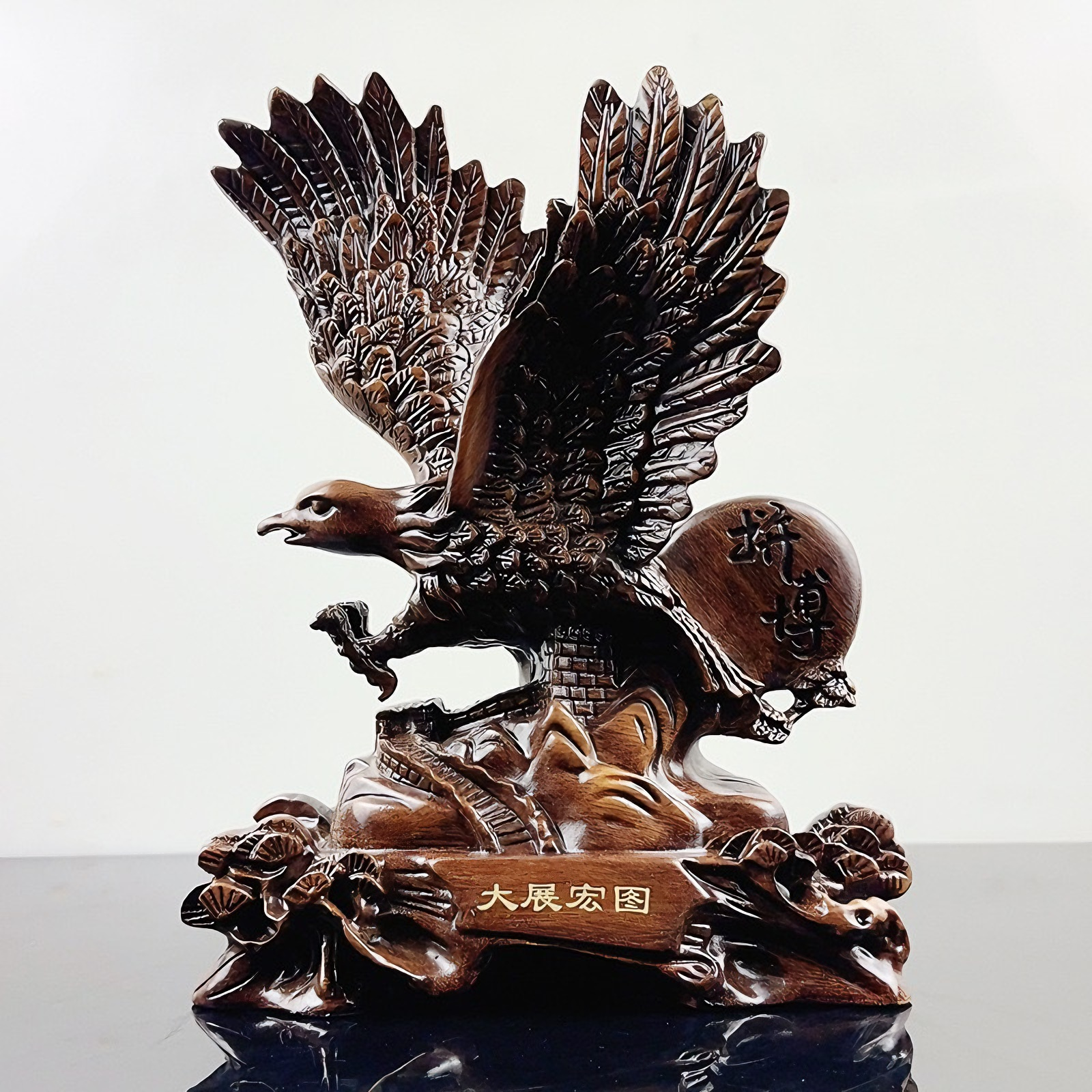 【大展宏图】老鹰摆件客厅玄关办公室装饰品开业乔迁送礼佳品