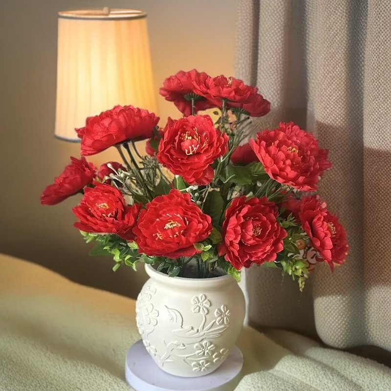 高级感仿真牡丹假花客厅餐桌装饰花摆件