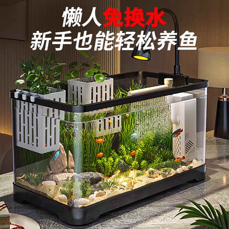 鱼缸过滤制氧一体机2025新款中小型客厅生态造景家用金鱼缸水族箱