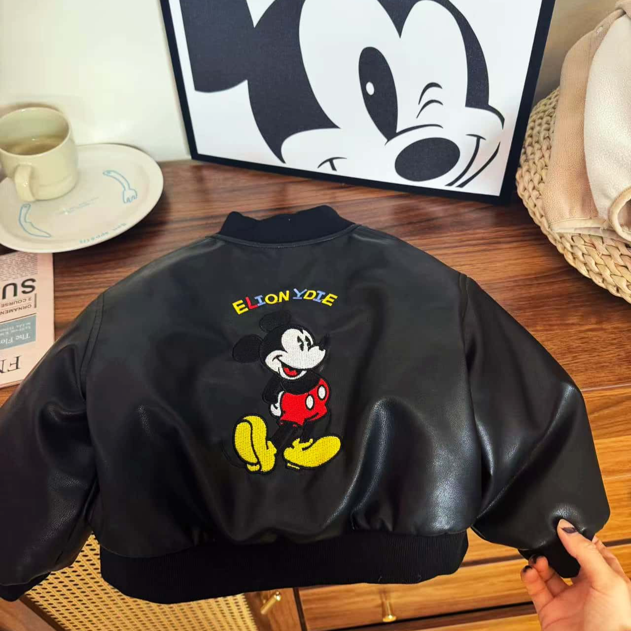 【身高+10】【MIKI】儿童冬季皮衣外套棒球服夹克儿童韩版童装加厚