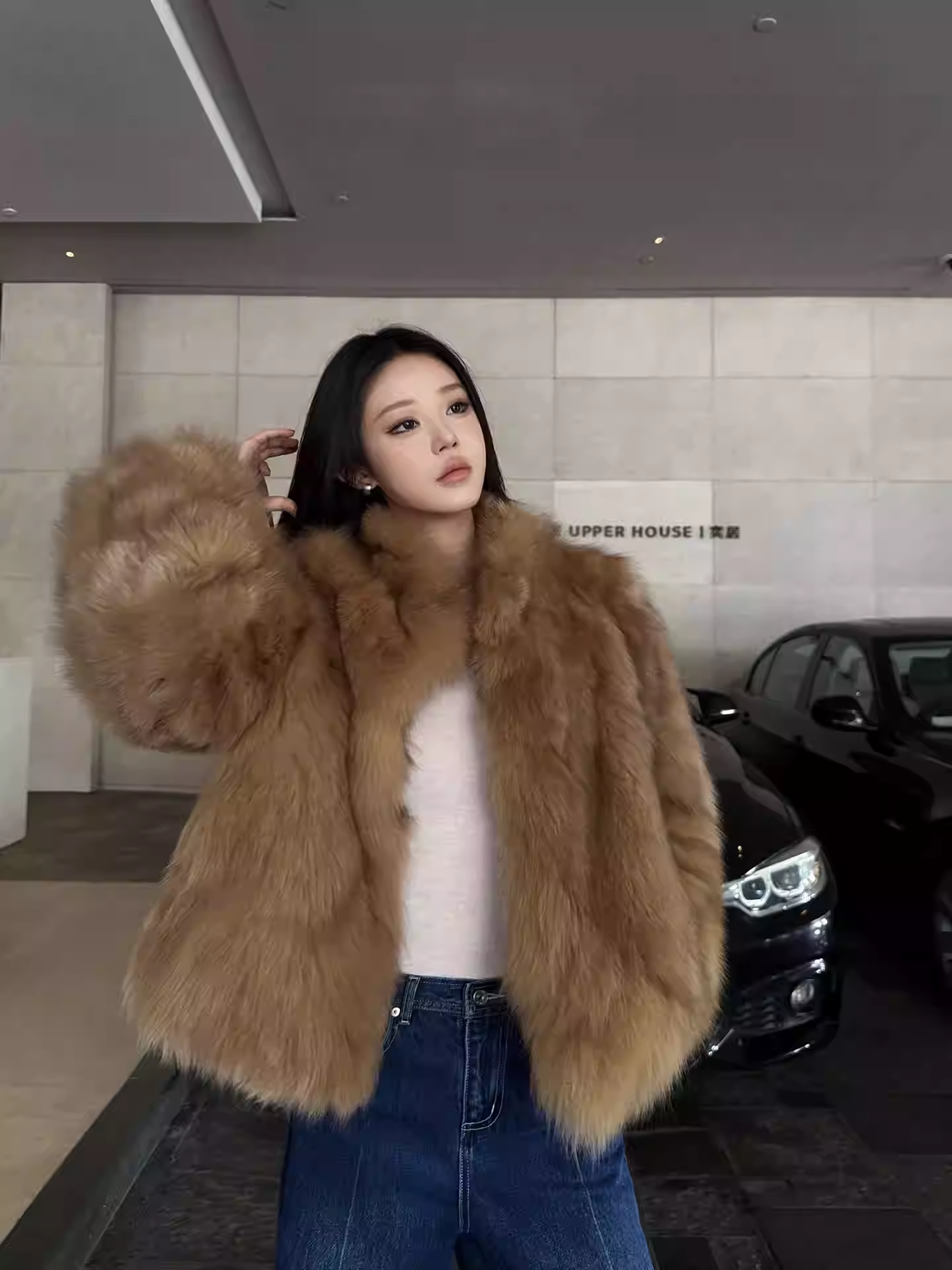 不冷BULENG 坎毛晕染狐狸毛皮草女冬季高级感外套