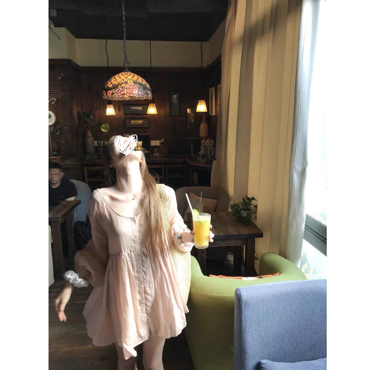 粉色宽松慵懒风甜美防晒长袖设计感连衣裙女高级感长裙