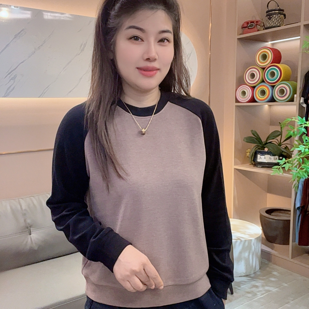 怡特美【澳绒—插肩袖卫衣】升级东丽腈纶原纱防螨 发热长袖卫衣5223