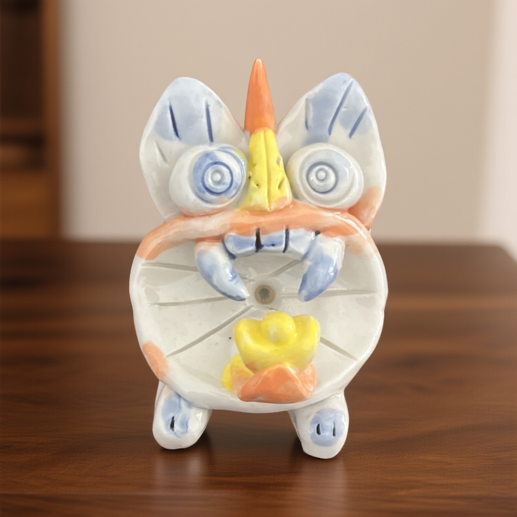 纯手工手捏瓦猫动物可爱创意适合送礼陶瓷工艺品生日礼物公仔猫咪