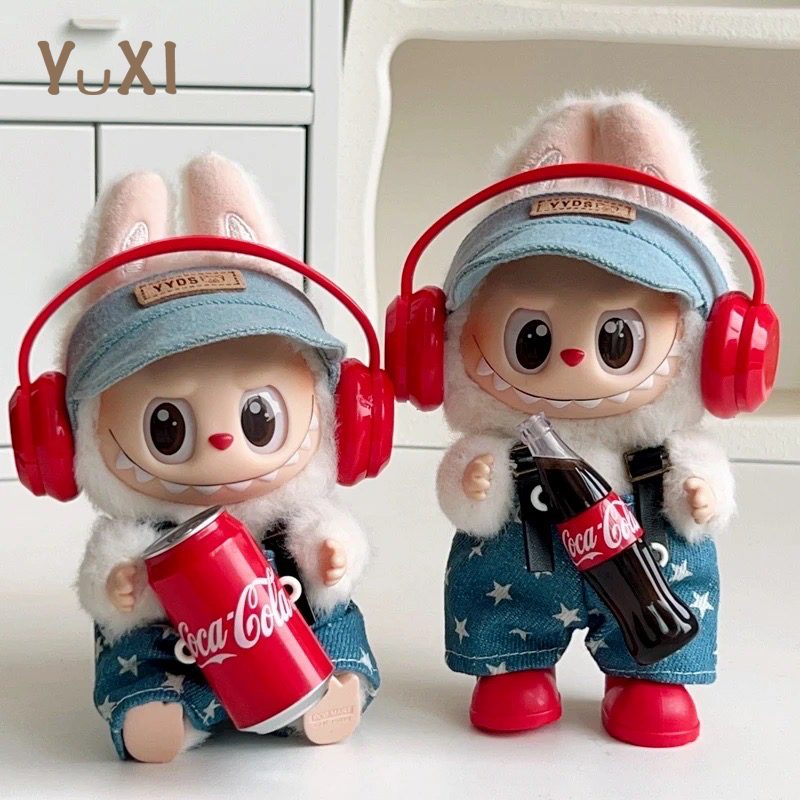 YUXI/与西 Labubu可乐娃衣通用头戴式耳机背带裤适用于拉布布衣服