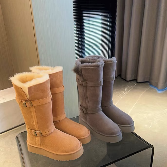 2025时尚百搭桑坡骑士靴低筒中筒高筒皮毛一体桑坡发货现货