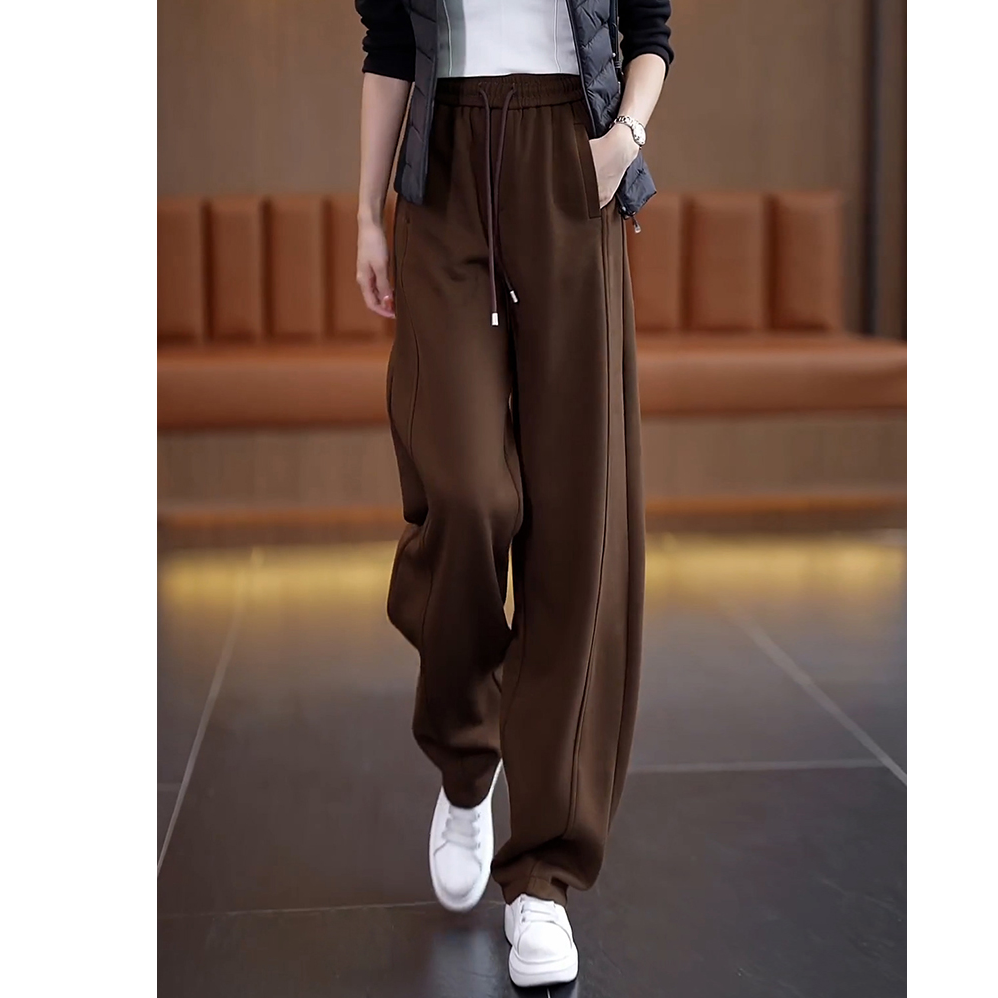 拉夏贝尔梧桐裤高腰阔腿裤女2025新款秋季香蕉裤弯刀裤时尚镰刀裤