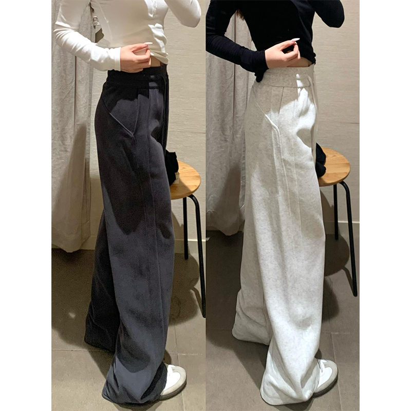 裤长112高个子加长lulu同款运动裤女秋冬加绒宽松直筒窄版休闲裤
