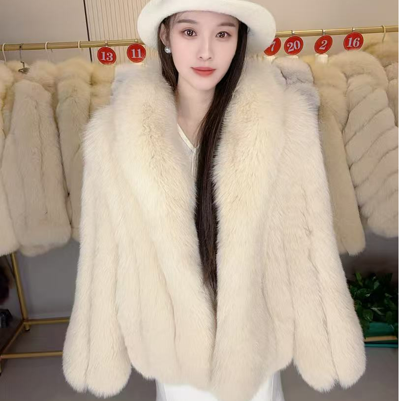 2025艾依诗皮草《南法》网红新款外套狐狸毛整皮中长款冬季