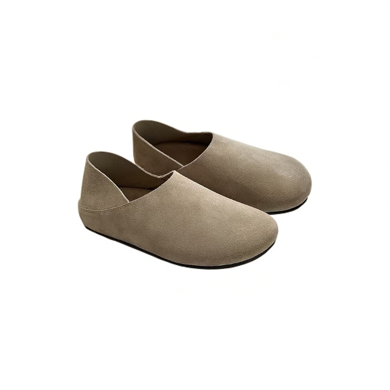 新款row风勃肯简约包头全真皮博肯鞋后跟两穿单鞋男女同款一脚蹬