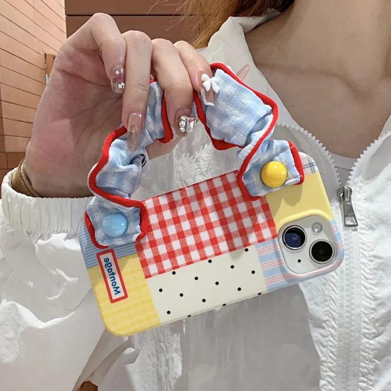 撞色几何格纹适用苹果17promax手机壳iPhone15华为OPPO小米VIVO壳