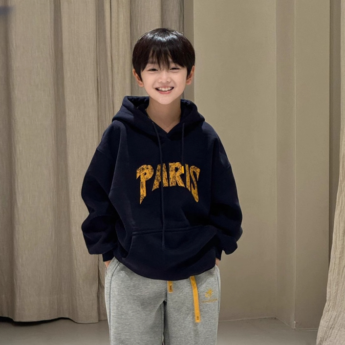男童卫衣连帽春秋2025新款儿童上衣大童洋气秋装男孩帽衫宽松衣服