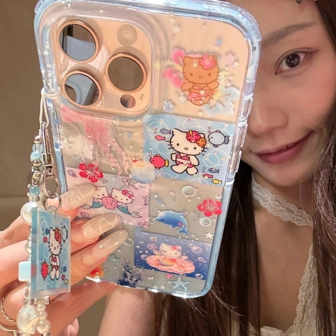 海洋美人鱼猫咪适用iPhone16promax手机壳苹果15pro卡通14少女13