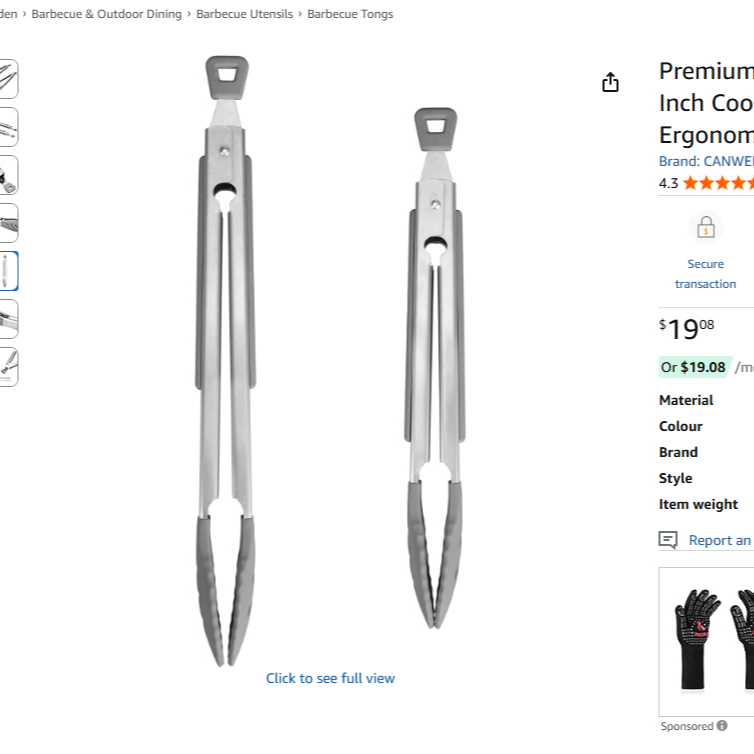 A140 19美刀！耐高温480度！一套2个！食品级硅胶材质厨房夹