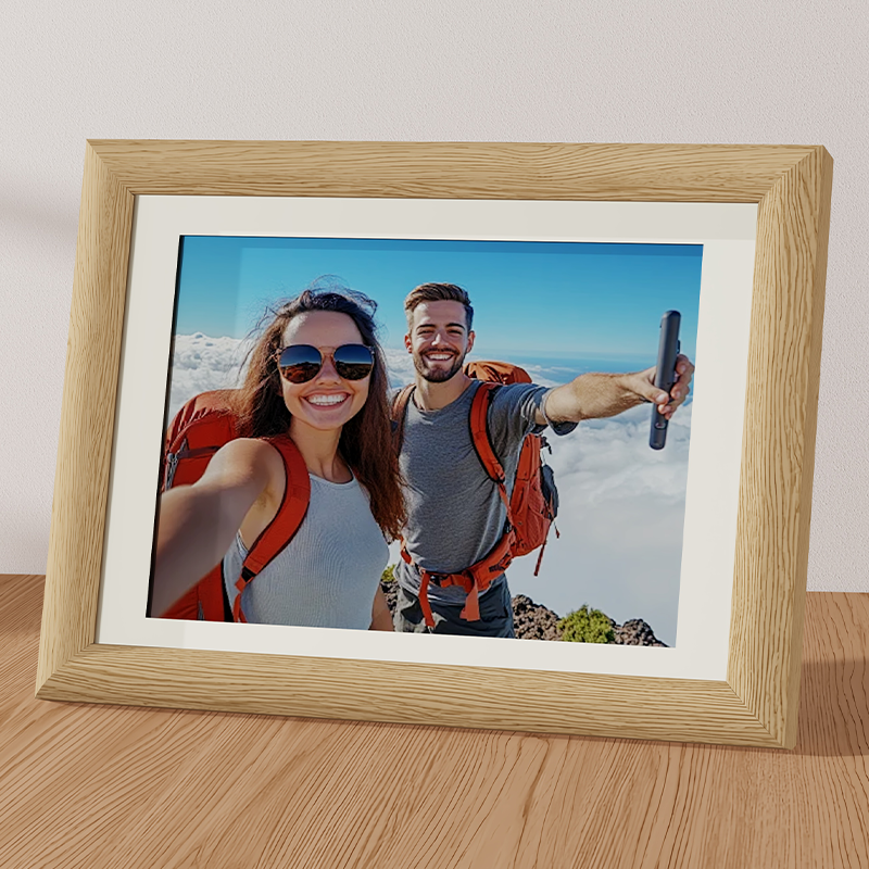 洗照片做成相框定制情侣相片加打印实木质挂墙中空小摆台空框