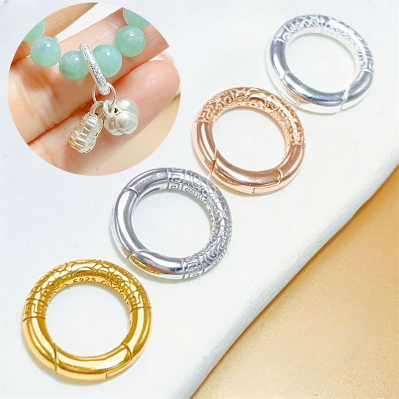 925银银制品 925银复古弹簧扣乾坤圈环圆环连接环手链项链diy配件