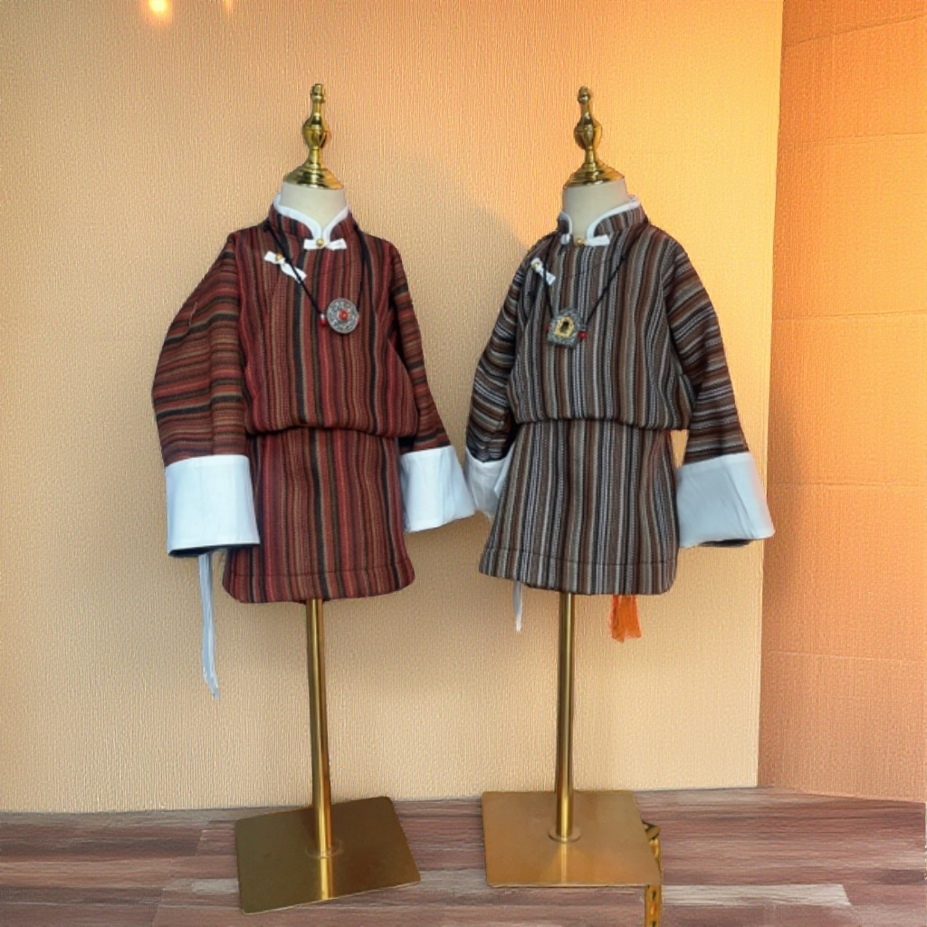 儿童不丹立领藏袍