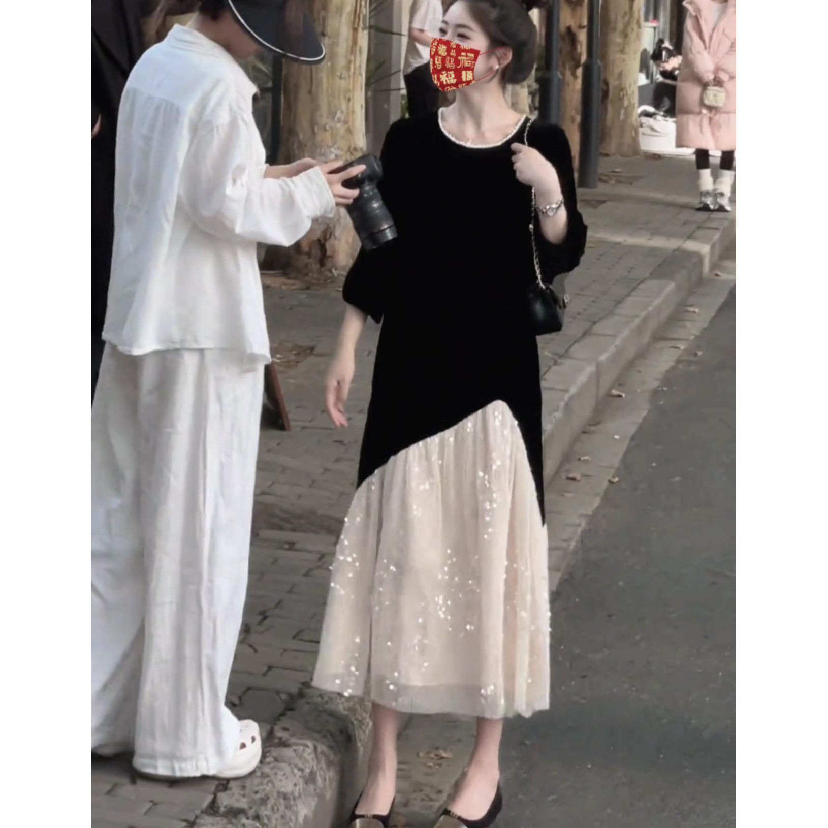 胖mm显瘦连衣裙2025春季新款大码韩版宽松遮肉气质高级感丝绒长裙