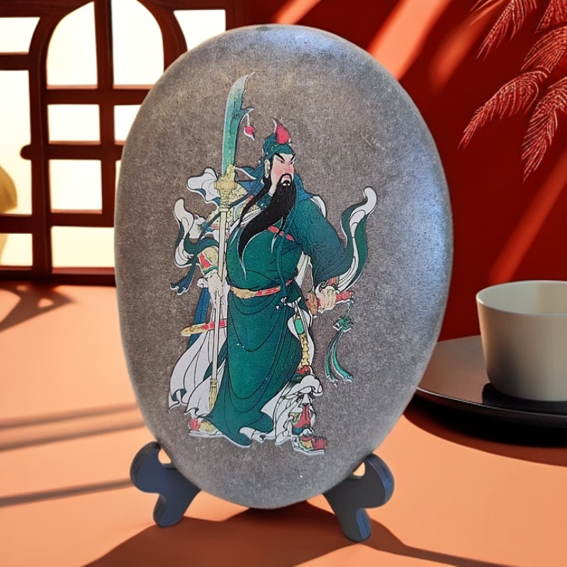 定制国风彩绘关羽工艺品送底座包邮室内装饰品办公室饰品摆件客厅
