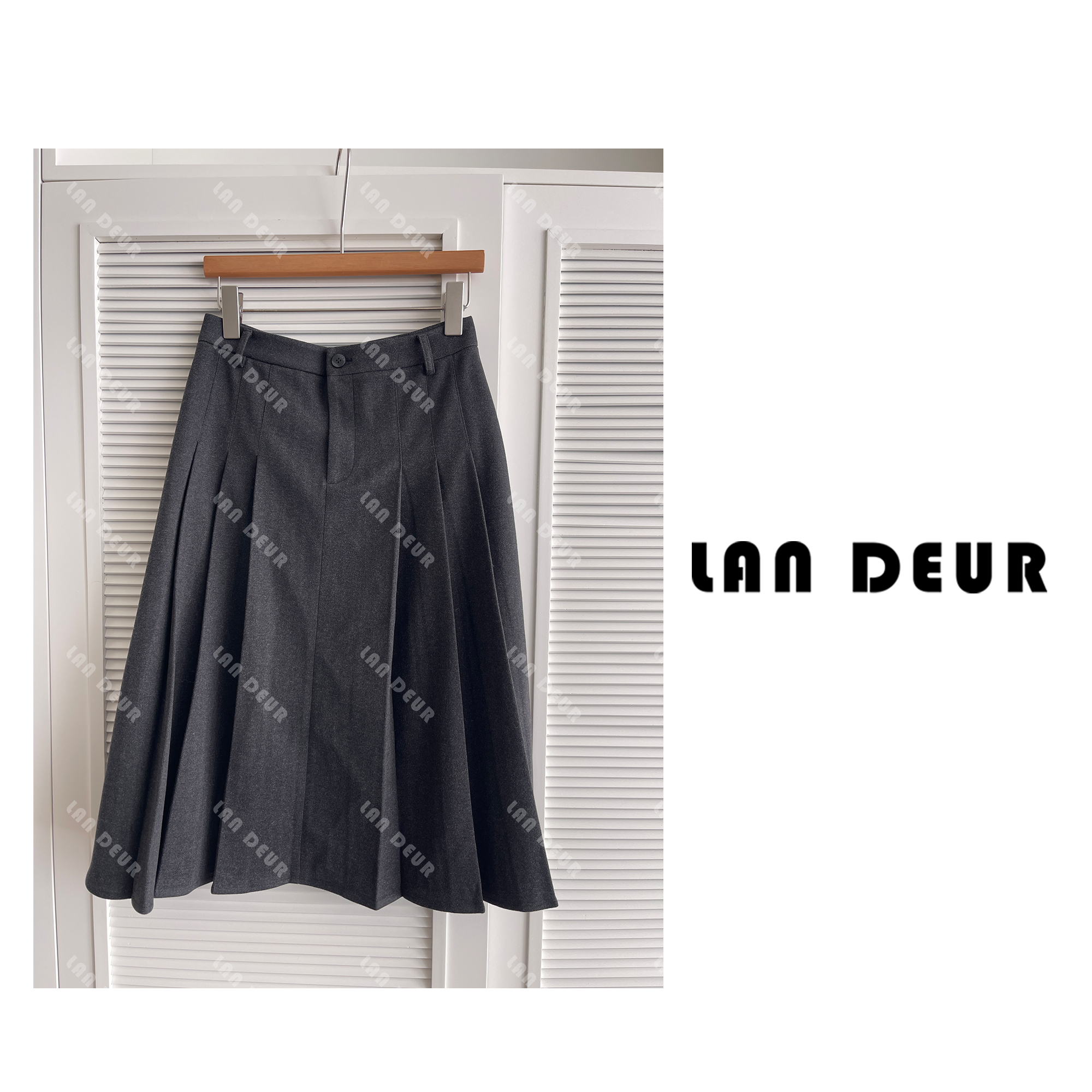 【榆树下】气质时尚百搭西装裙简约韩系显瘦百褶半身裙子女