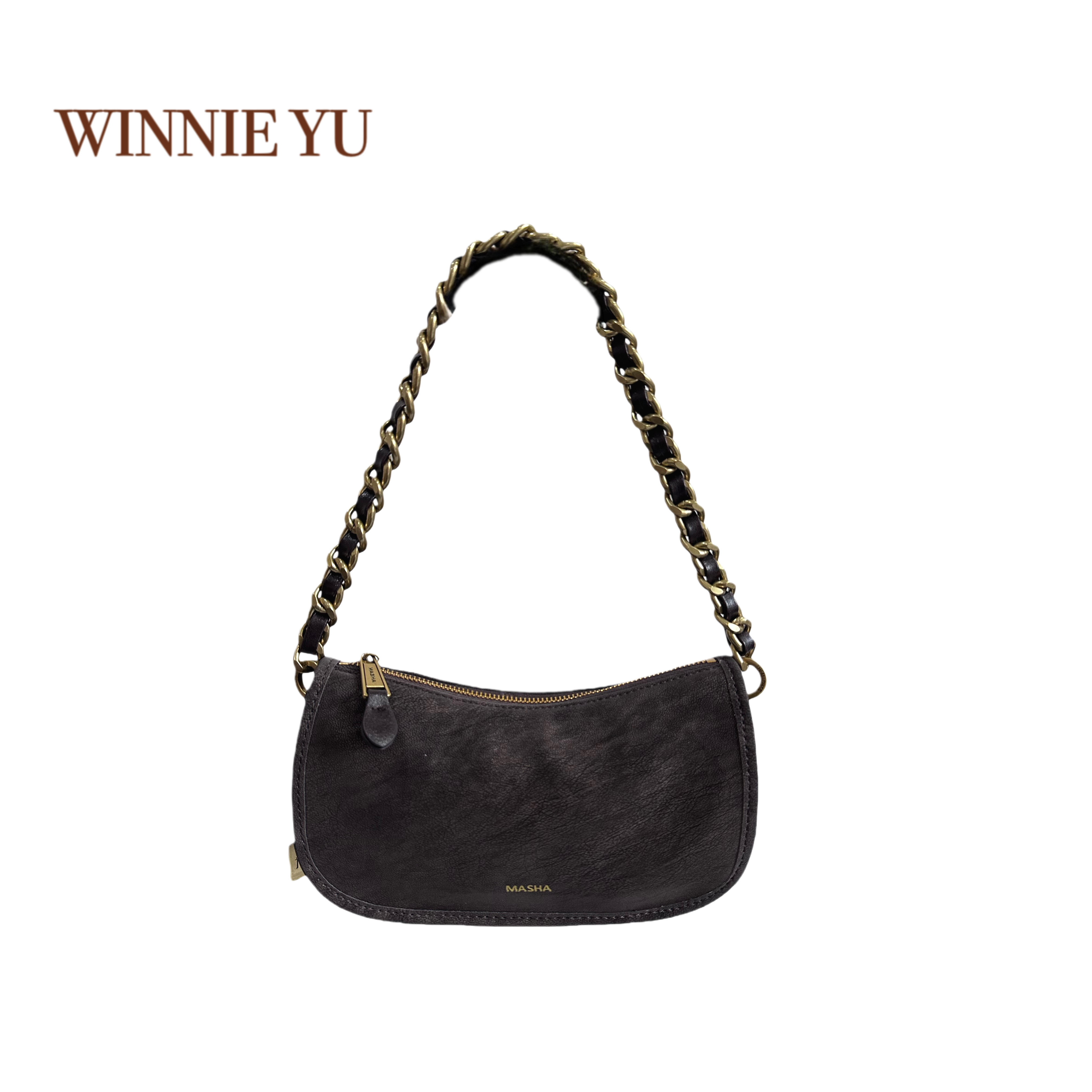 冬季新款月牙腋下链条包豌豆包小众复古枕头包时尚简约单肩斜跨包