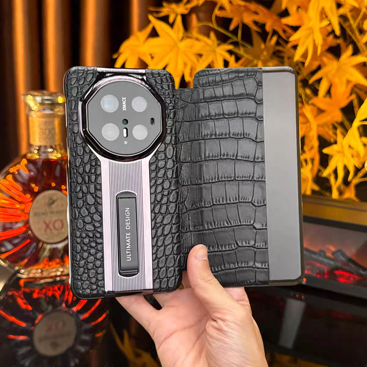 【头层牛皮】适用于华为Mate70Pro+手机壳新款真皮电镀支架商务男士