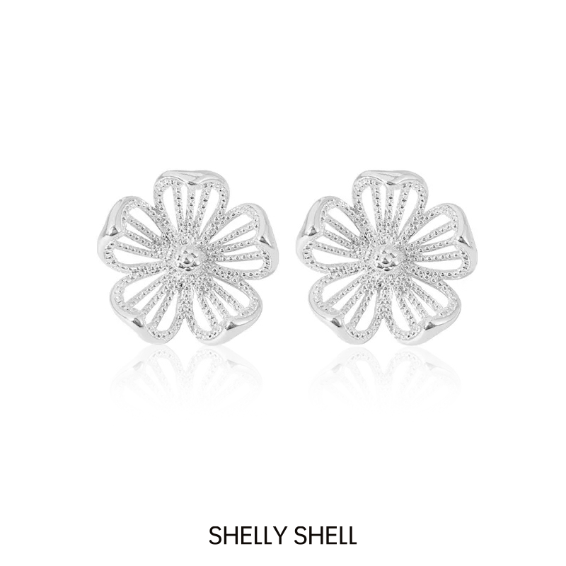 Shelly Shell 铜合金耳饰 花朵耳钉 气质轻奢个性时尚