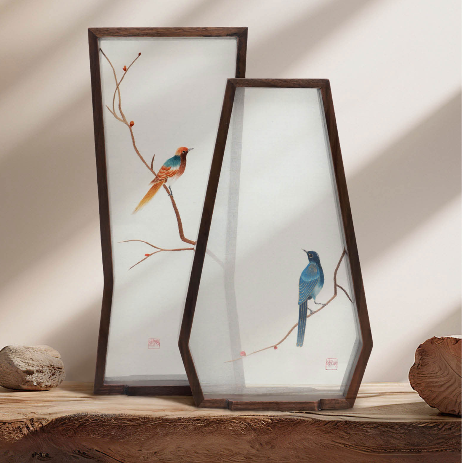 《平安喜乐》平针双面绣摆件 手工苏绣 非遗传承