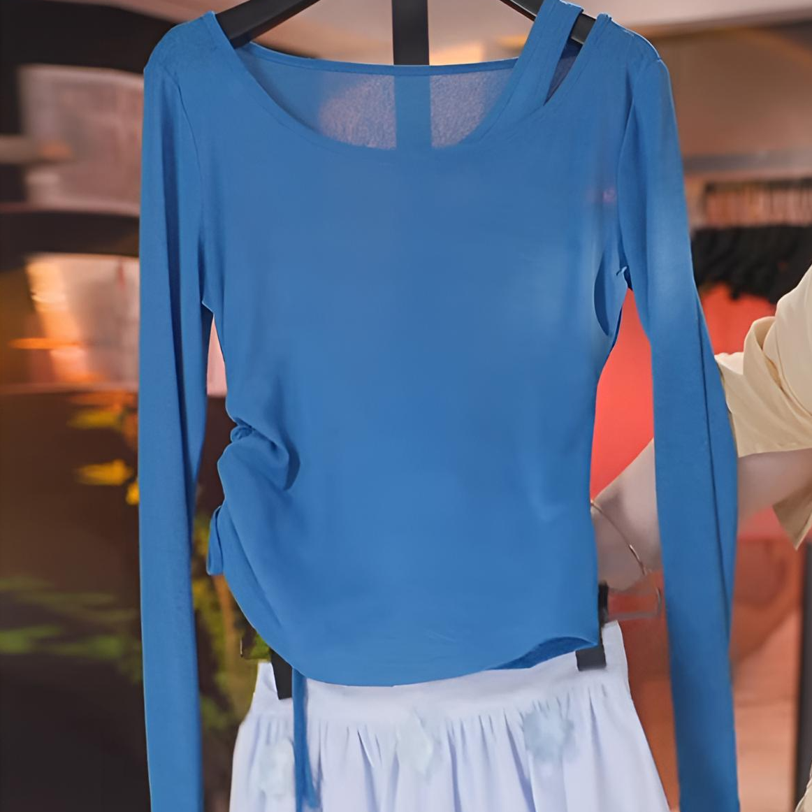 【花屿海洋】早秋新款显瘦长袖海洋风休闲百搭设计减龄上衣C5061