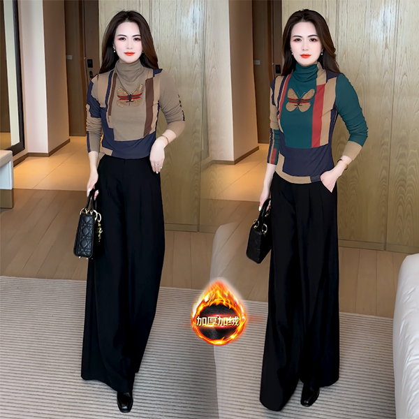 早春显瘦T恤小众设计感洋气时尚减龄打底长袖拼色气质上衣 761