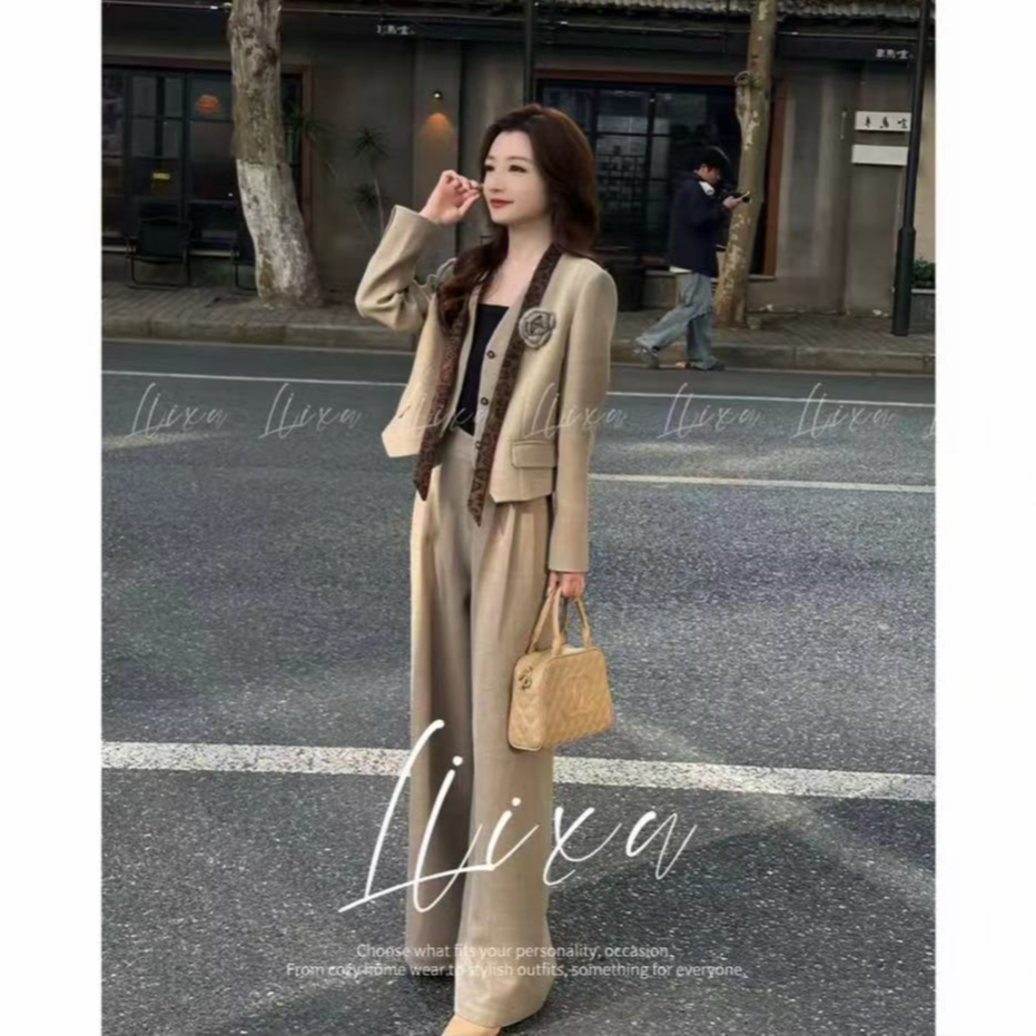 【有运费险】时尚套装女2025秋季新款时髦洋气减龄设计感套装两件套