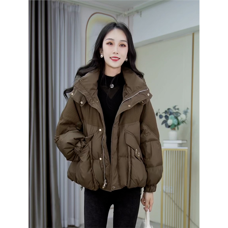 时尚羽绒服连帽加厚外套女装洋气显瘦百搭2025年冬季高档新款潮