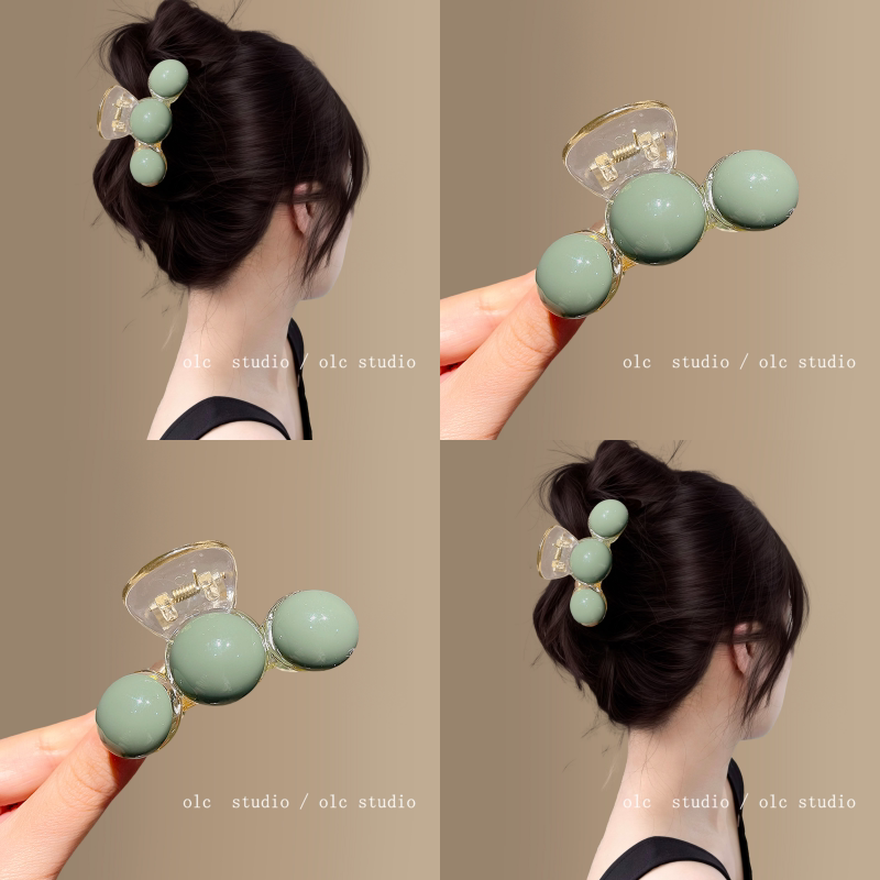 抹茶糖豆~春夏绿色珍珠抓夹高级