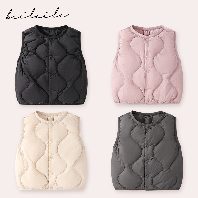 【羽绒马甲三防新升级】婴儿童连体衣服宝宝羽绒拜年秋冬马甲h8 ZJ