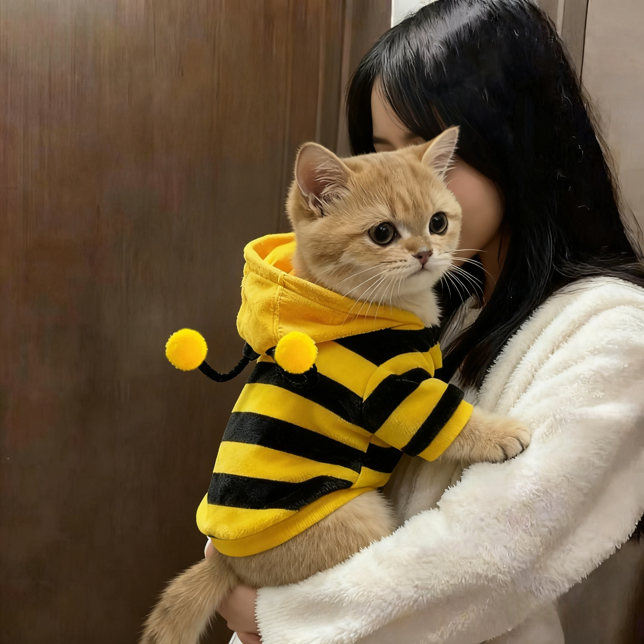 猫咪狗狗衣服搞笑小蜜蜂卫衣秋冬保暖渐层布偶英短小型犬宠物衣服