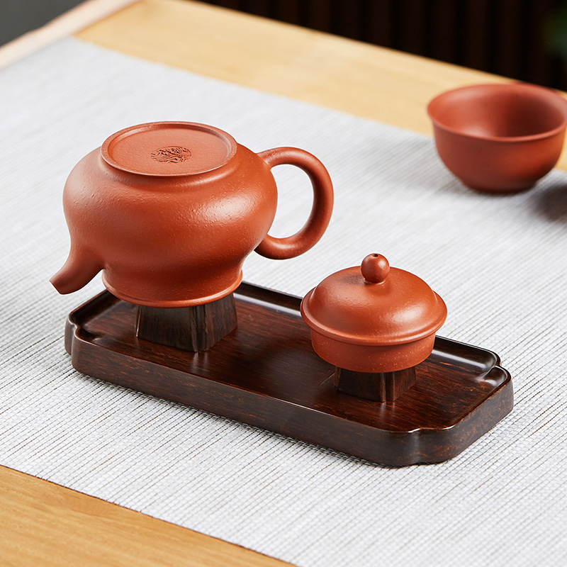 黑檀木盖置盖托紫砂壶摆放架实木壶承功夫茶具配件茶道零配家用