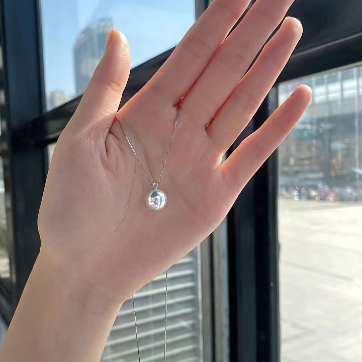 戴妃珍珠吊坠单颗项链大颗18K金诸暨淡水爱迪生赛澳白特级不含链