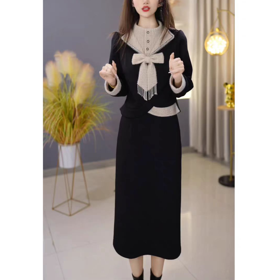 2025秋冬新款时尚显瘦气质网红高档套装女高级百搭宽松大码两件套