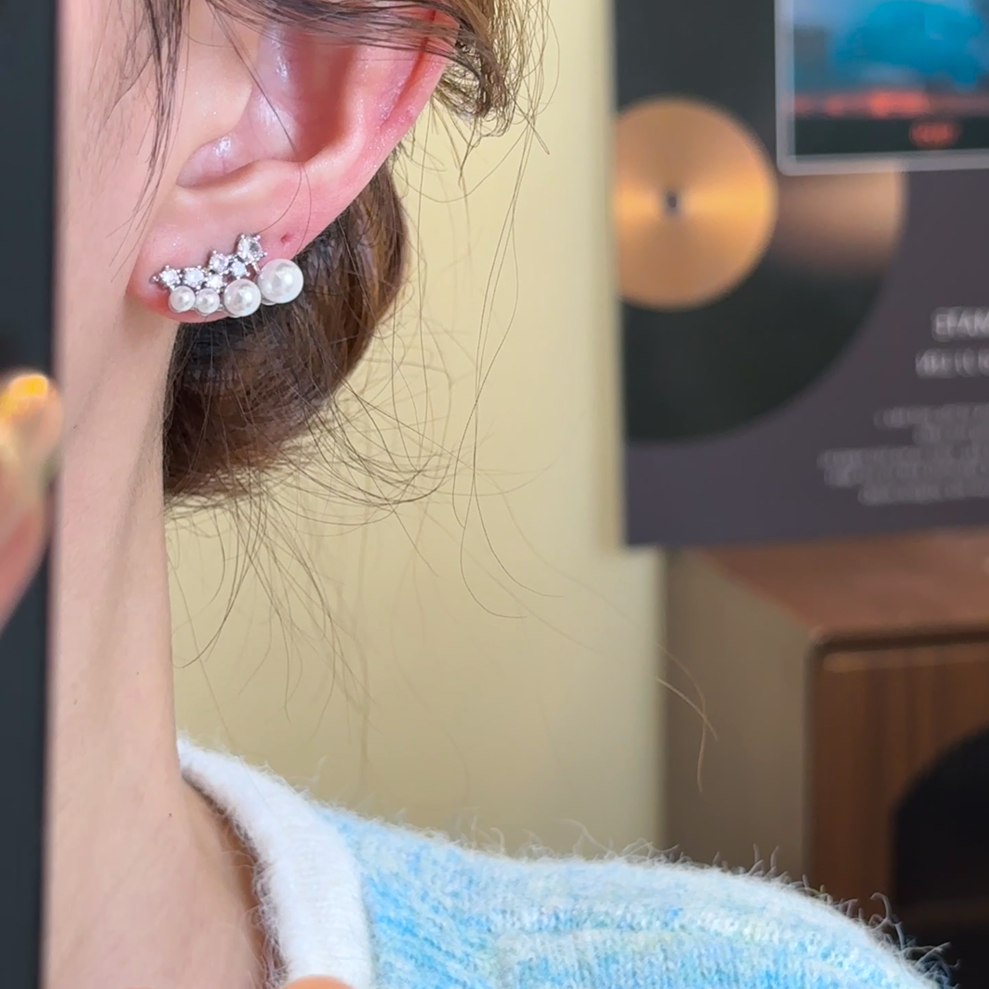 H568 珍珠耳环小众简约精致