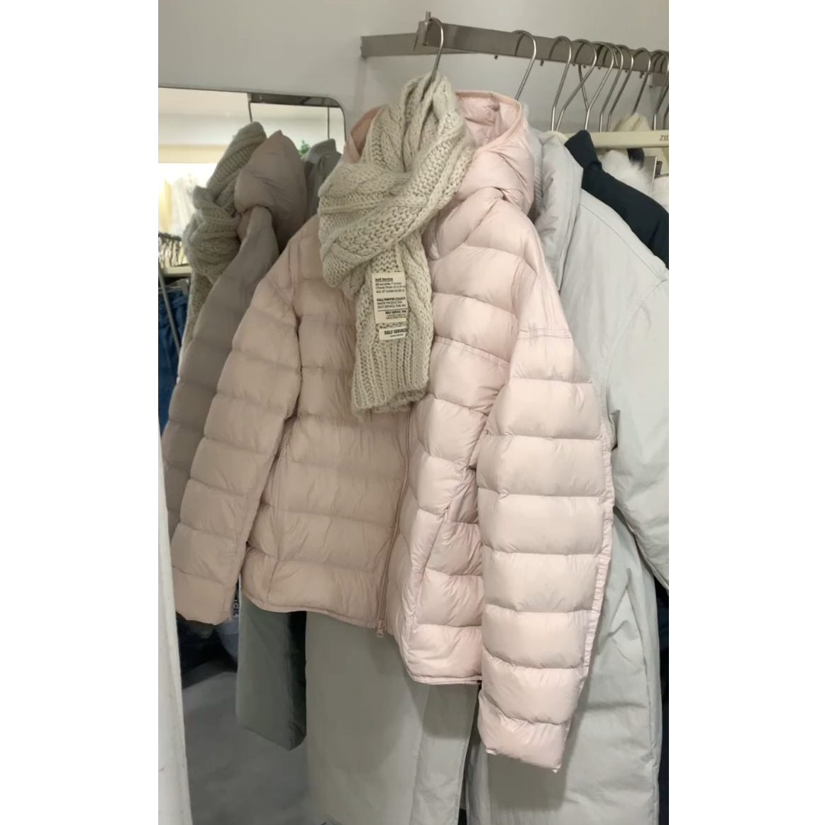 INS CEC韩系简约连帽排骨棉服女冬季新款加厚保暖百搭棉衣外套