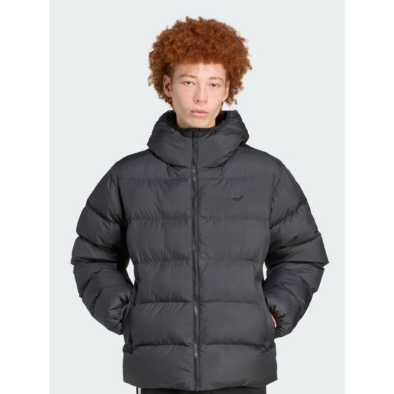 阿迪达斯三叶草棉服男冬季新款户外保暖运动服连帽棉衣外套JX4123