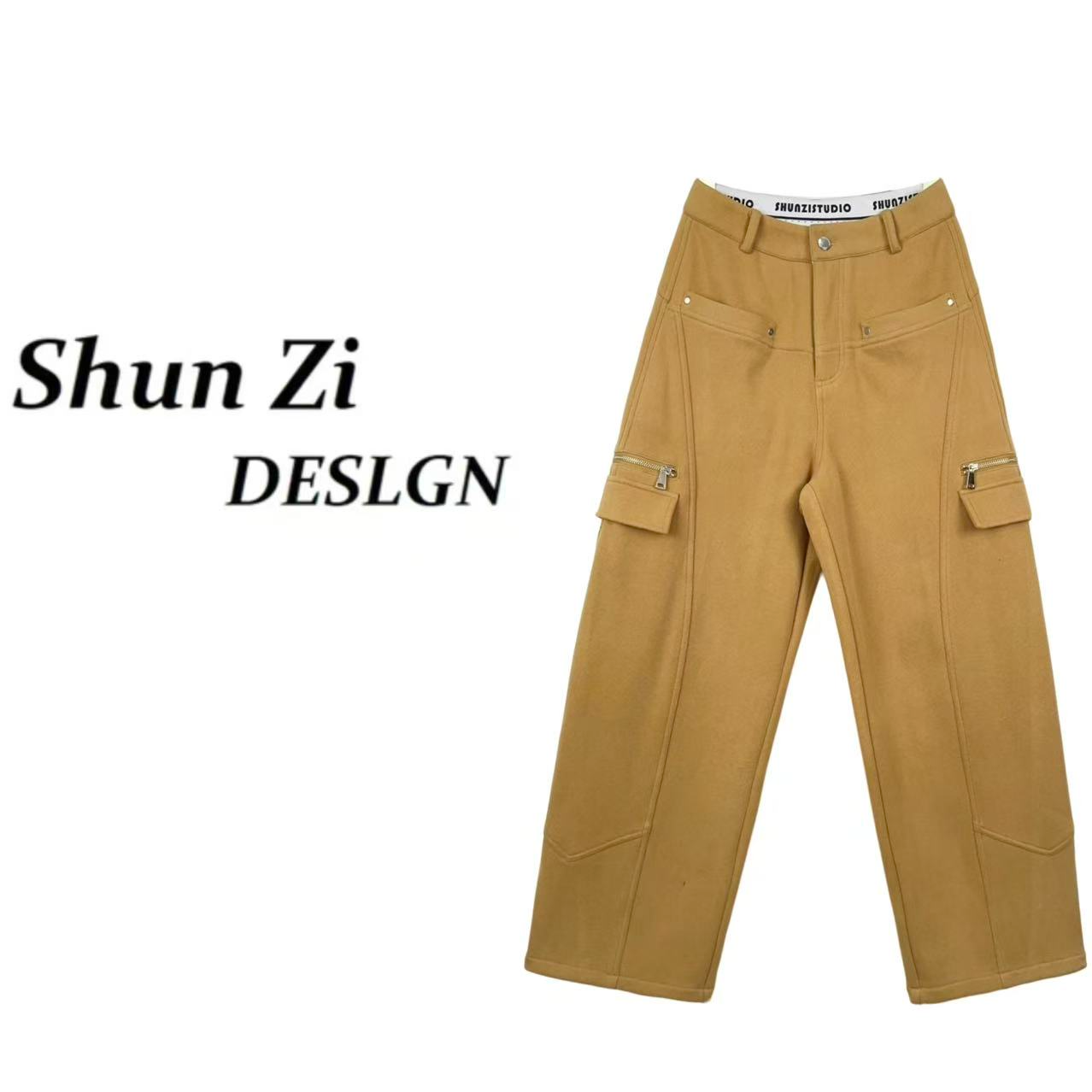 顺子/SZ10073 【加绒加厚】韩版休闲时尚街头老钱显瘦窄版直筒裤