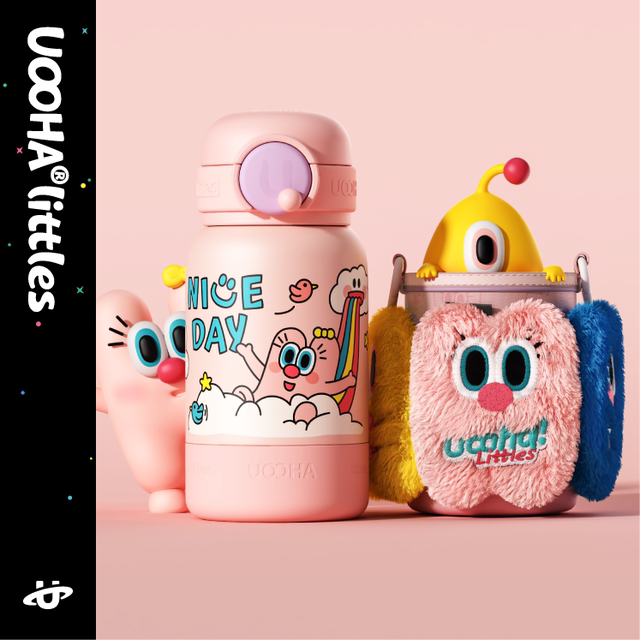 UOOHA儿童魔法口袋保温杯女生大容量水杯儿童随行便携可爱吸管杯