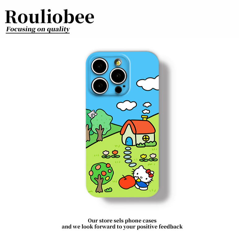 油画小屋子Kitty适用苹果16pro手机壳iPhone15华为vivo小米12oppo