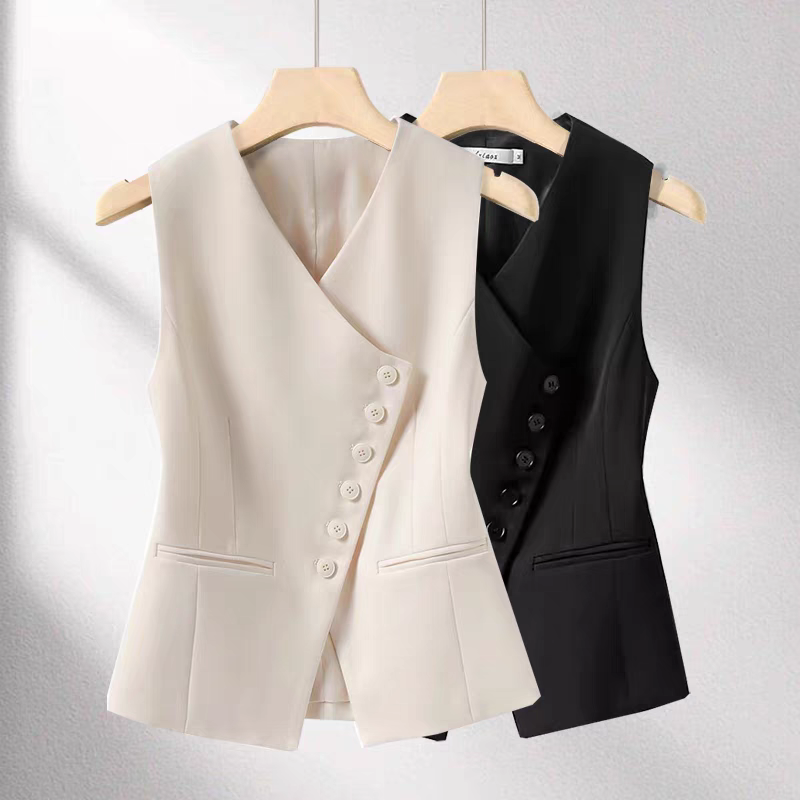 设计感西装马甲女背心2025春秋新款修身显瘦短款无袖高端外穿坎肩